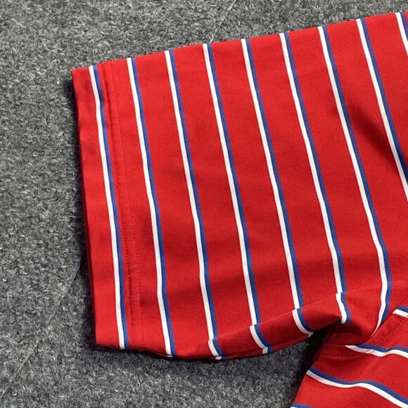 FJ Golf Polo Mens Large Striped Bardmoor Logo Golfing Shirt Spandex Foot Joy - Picture 5 of 8